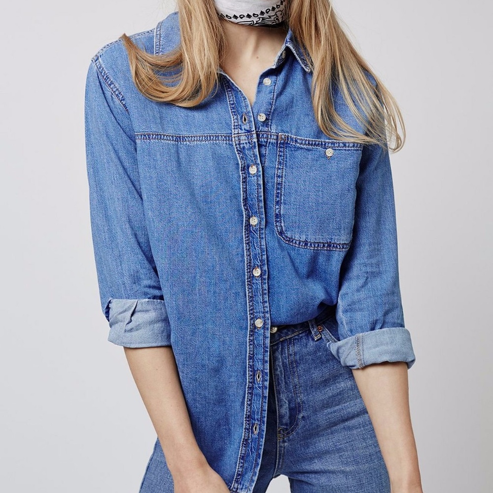 Topshop Denim Button Up